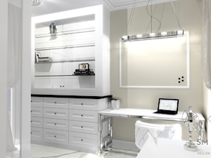 GLAMOUR - Średnie w osobnym pomieszczeniu białe zielone biuro, styl glamour - zdjęcie od SM STUDIO Projektowanie wnętrz