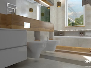 SWEET HOME - Średnia z lustrem łazienka z oknem, styl nowoczesny - zdjęcie od SM STUDIO Projektowanie wnętrz