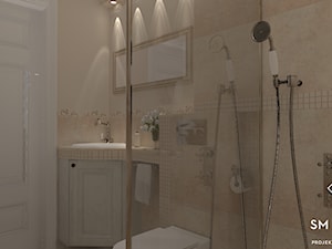 KLASYCZNIE - Mała bez okna z lustrem z punktowym oświetleniem łazienka, styl tradycyjny - zdjęcie od SM STUDIO Projektowanie wnętrz
