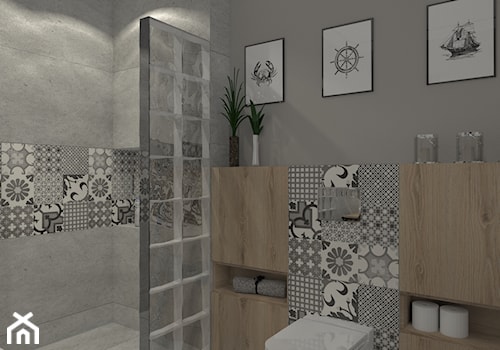 MYŚLIWSKO - Średnia bez okna łazienka, styl skandynawski - zdjęcie od SM STUDIO Projektowanie wnętrz