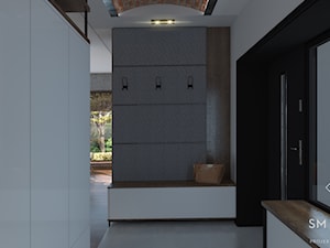 LOFTOWO - Średni z wieszakiem biały czarny hol / przedpokój, styl industrialny - zdjęcie od SM STUDIO Projektowanie wnętrz