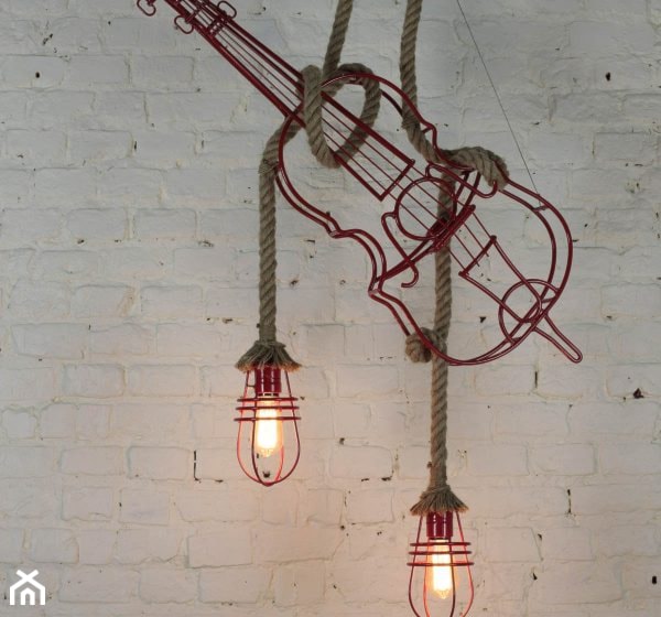 Skrzypce - lampa z kloszami w stylu industrialnym/vintage - zdjęcie od Kurioza - Homebook