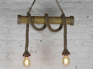 Mała lampa bambusowa w stylu industrialnym/vintage - zdjęcie od Kurioza