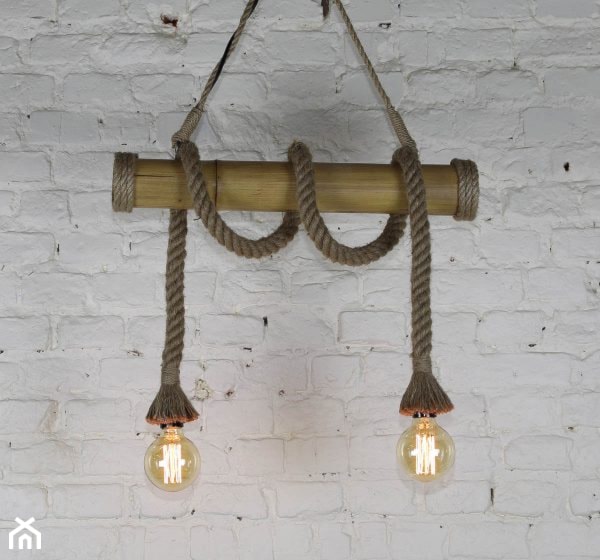 Mała lampa bambusowa w stylu industrialnym/vintage - zdjęcie od Kurioza