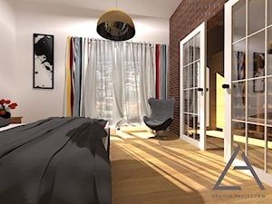 Średnia szara sypialnia, styl minimalistyczny - zdjęcie od Studio Projektów