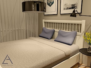 jasne przestrzenie - Mała szara sypialnia, styl skandynawski - zdjęcie od Studio Projektów