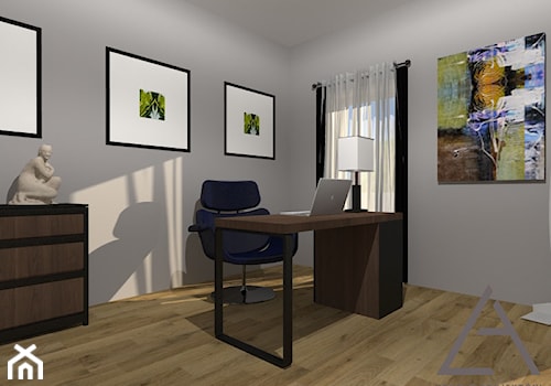 Apartament przy parku - Małe w osobnym pomieszczeniu szare biuro, styl tradycyjny - zdjęcie od Studio Projektów