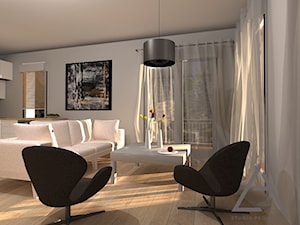 Apartament przy parku - Mały biały salon, styl nowoczesny - zdjęcie od Studio Projektów