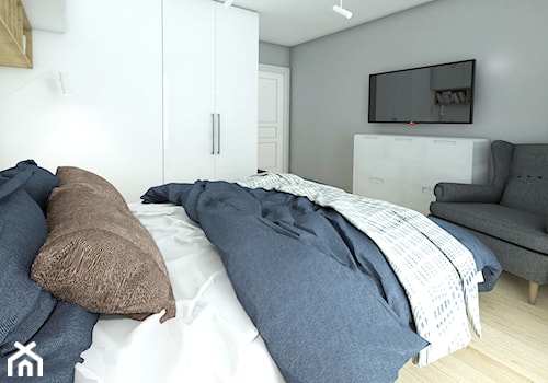 Sypialnia skąpana w bieli - zdjęcie od PAAS Pracownia Projektowa