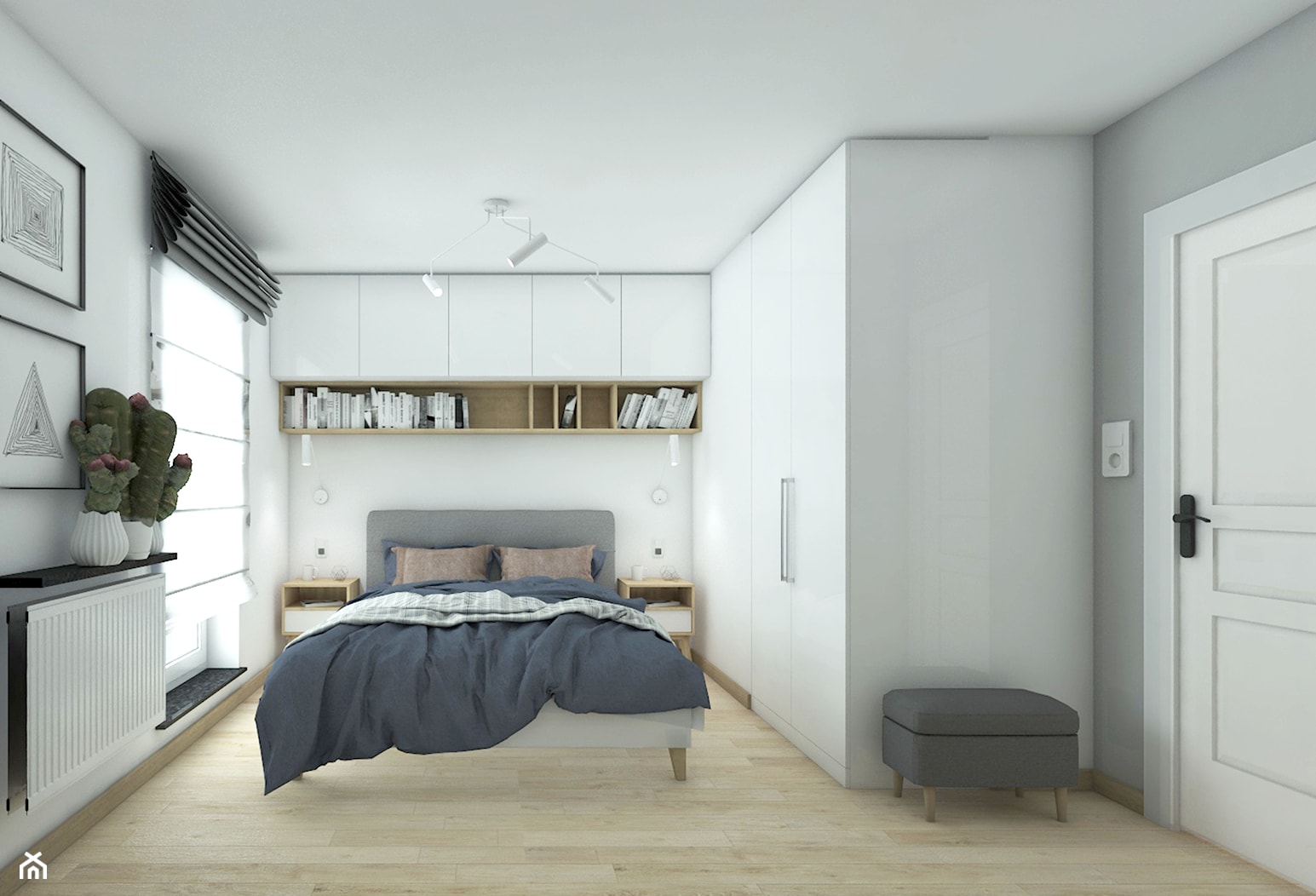 Sypialnia skąpana w bieli - zdjęcie od PAAS Pracownia Projektowa - Homebook