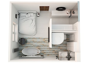 BEMOWO - Duża sypialnia z łazienką, styl skandynawski - zdjęcie od warszawskiewnetrza