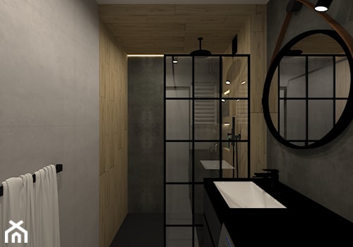 Mieszkanie w Chrzanowie - Średnia bez okna z pralką / suszarką łazienka, styl industrialny - zdjęcie od iStudioo