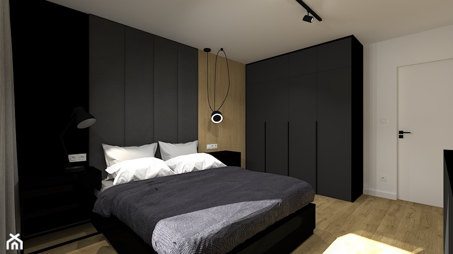 Mieszkanie w Chrzanowie - Średnia beżowa biała szara sypialnia, styl nowoczesny - zdjęcie od iStudioo