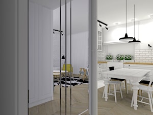 Mieszkanie 70m2 - Średnia biała jadalnia w kuchni, styl rustykalny - zdjęcie od Eno Design