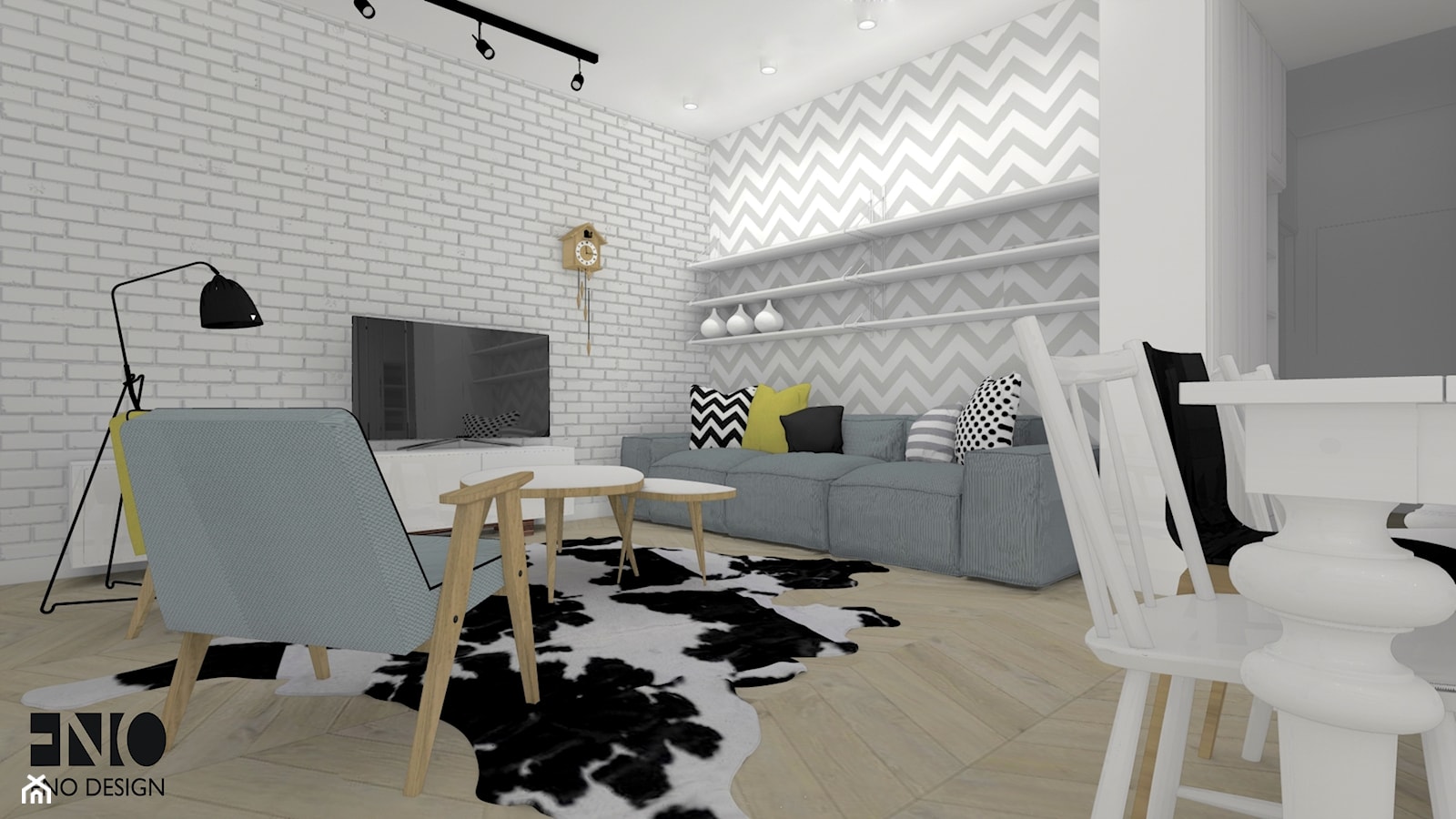 Mieszkanie 70m2 - Salon, styl rustykalny - zdjęcie od Eno Design - Homebook