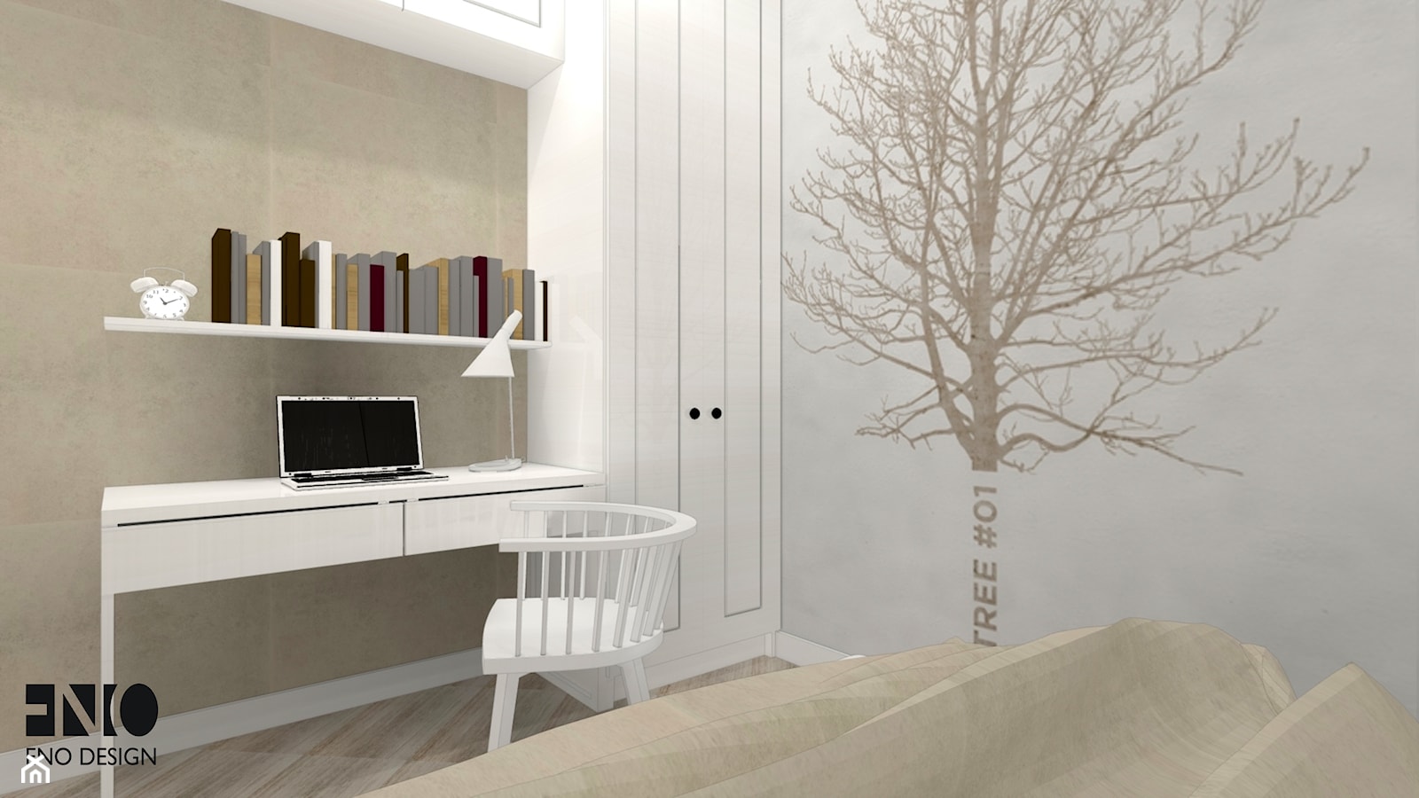 Mieszkanie 70m2 - Sypialnia, styl rustykalny - zdjęcie od Eno Design - Homebook