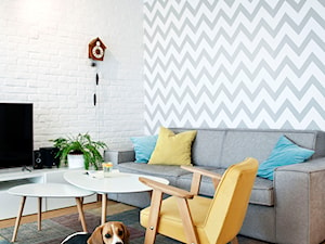 Realizacja mieszkania w stylu rustykalnym - Mały biały salon - zdjęcie od Eno Design