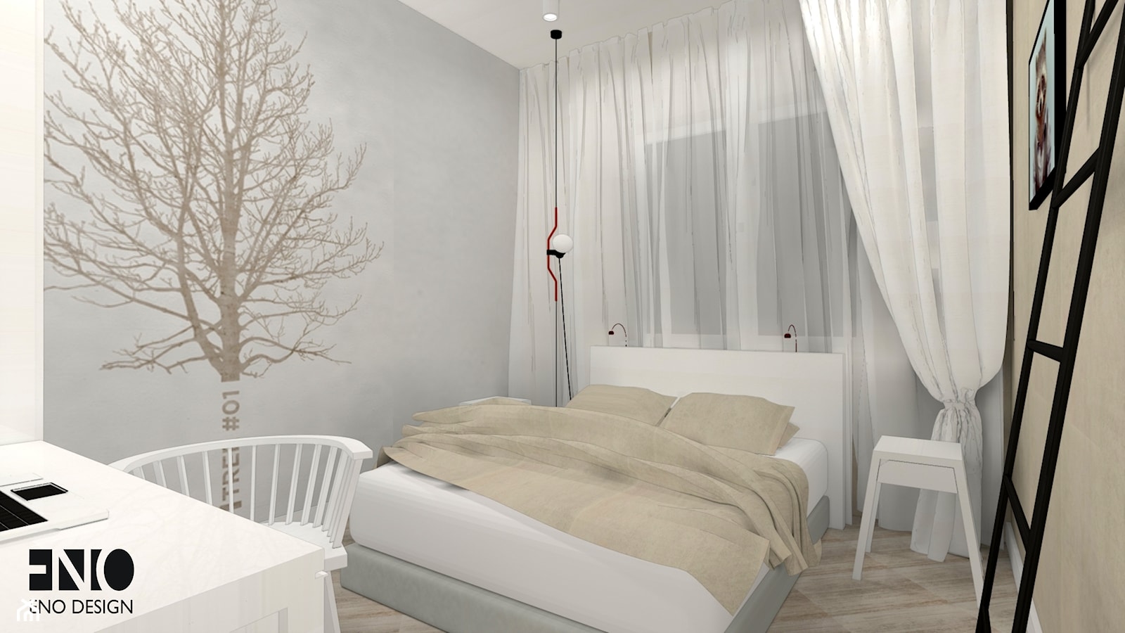 Mieszkanie 70m2 - Sypialnia, styl rustykalny - zdjęcie od Eno Design - Homebook