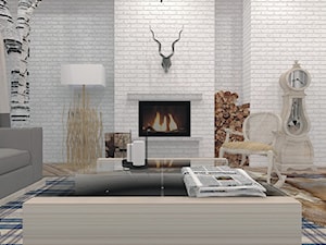 Wnętrze apartamentu mieszkalnego na Mazurach, k. Olsztyna - Salon, styl nowoczesny - zdjęcie od Eno Design
