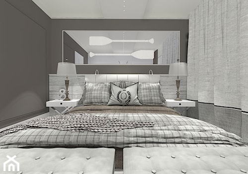 Sypialnia - Mała szara sypialnia, styl prowansalski - zdjęcie od Eno Design