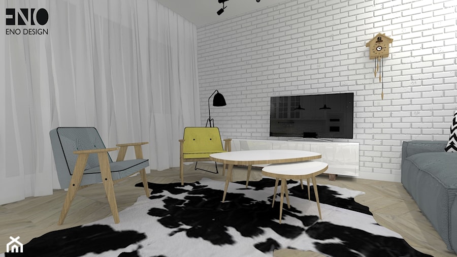 Mieszkanie 70m2 - Salon, styl rustykalny - zdjęcie od Eno Design