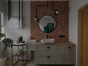 Łazienka - Mała z lustrem łazienka z oknem - zdjęcie od m3projekt