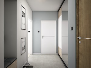 Projekt aranżacji wnętrz mieszkania / Wrocław - Średni biały szary hol / przedpokój, styl nowoczesny - zdjęcie od KN.wnętrza