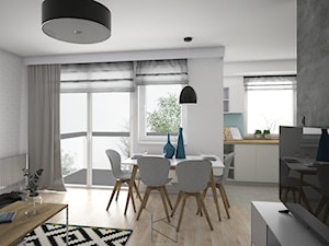 Projekt aranżacji wnętrz mieszkania / Wrocław - Średnia szara jadalnia w salonie, styl nowoczesny - zdjęcie od KN.wnętrza