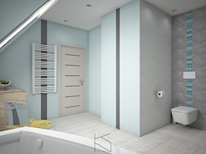 Łazienka na poddaszu - Średnia na poddaszu łazienka z oknem, styl skandynawski - zdjęcie od KN.wnętrza