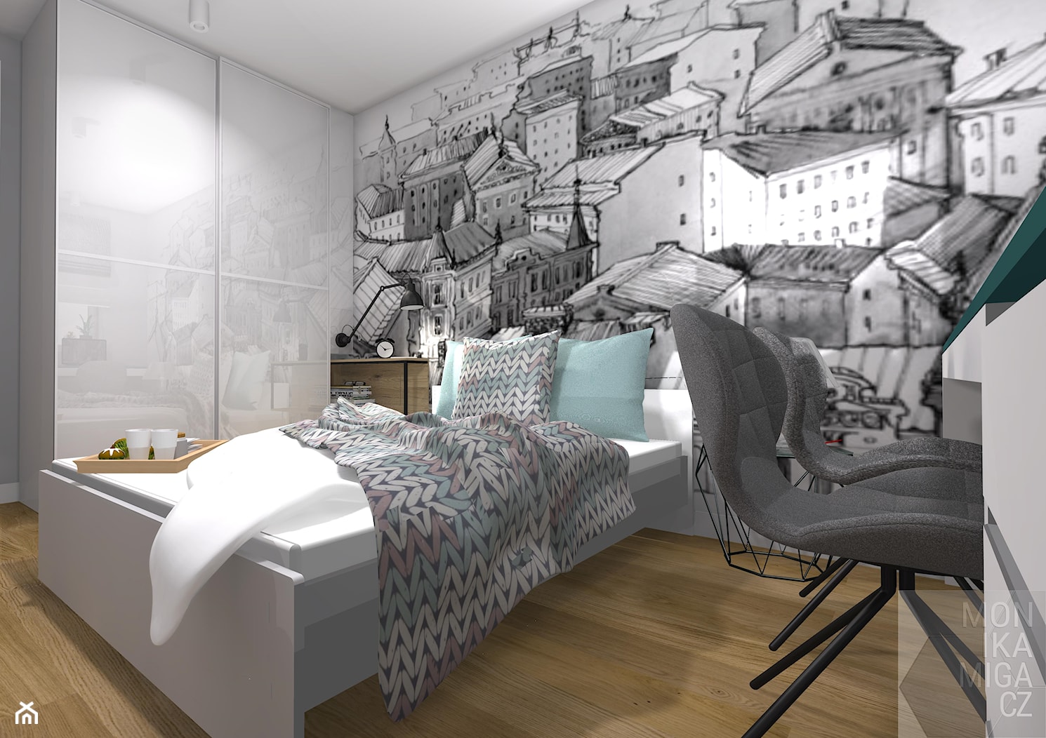 Sypialnia, styl nowoczesny - zdjęcie od M3 MONIKA MIGACZ - Homebook