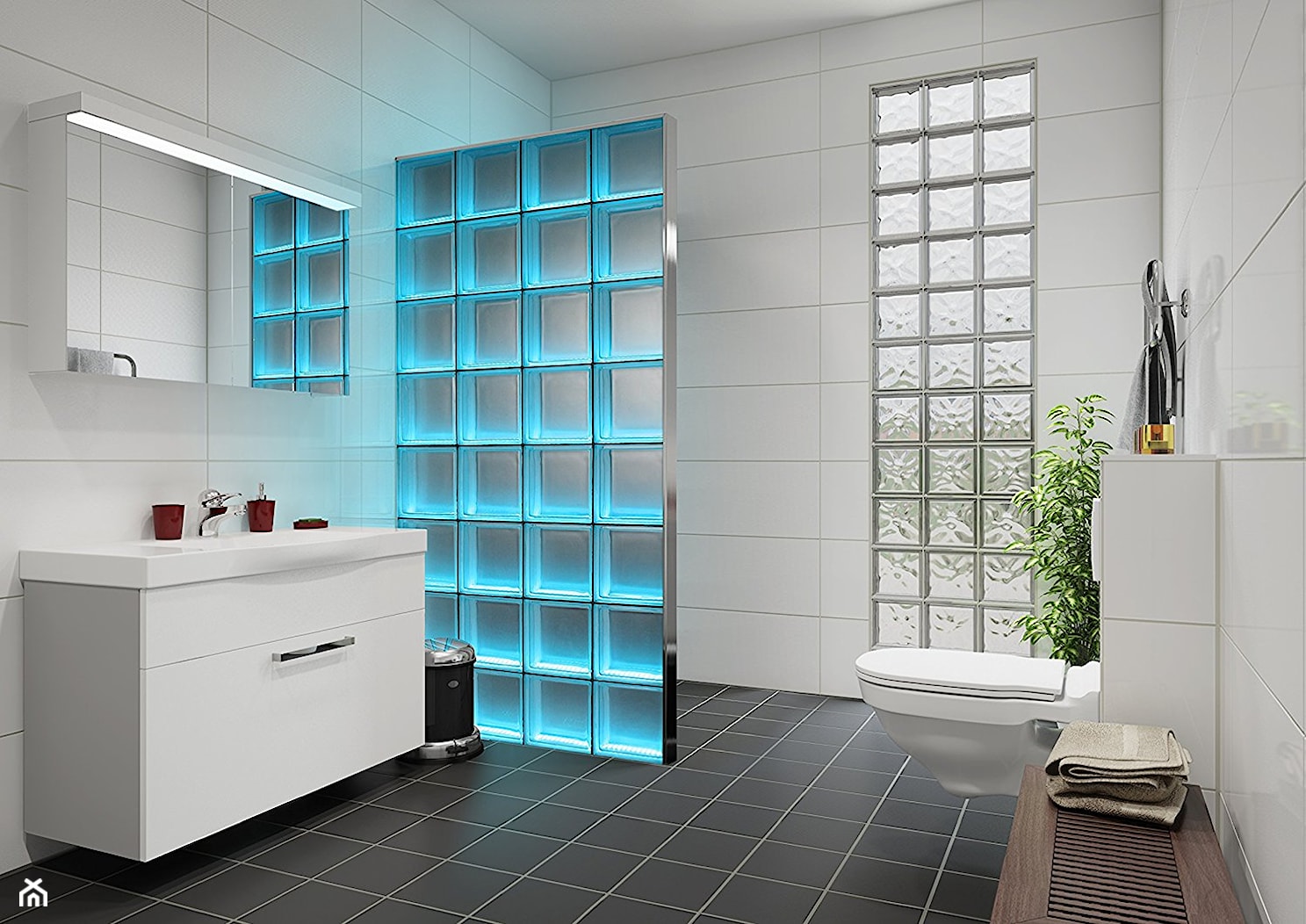 Luksfery - Średnia łazienka z oknem, styl nowoczesny - zdjęcie od antonina565 - Homebook