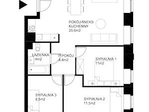 MŁYN NAD CYBINĄ - mieszkanie 65m2 - Nowoczesne domy, styl nowoczesny - zdjęcie od HELEN PROJEKT