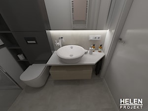 Łazienki - Średnia bez okna z lustrem łazienka, styl minimalistyczny - zdjęcie od HELEN PROJEKT