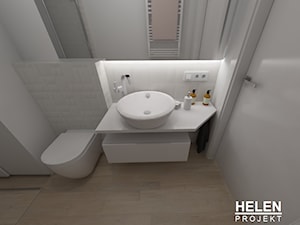 Łazienki - Mała bez okna z lustrem łazienka, styl minimalistyczny - zdjęcie od HELEN PROJEKT