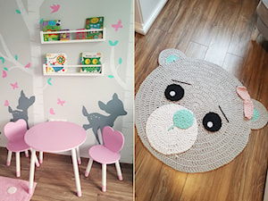 Pastelowy pokój dla dziewczynki - Mały szary pokój dziecka dla dziecka dla dziewczynki - zdjęcie od dekoratoramator.pl