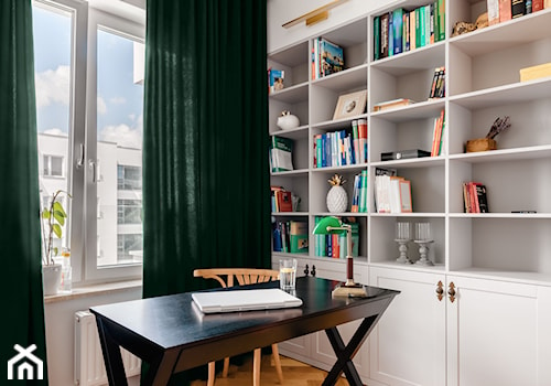 Realizacja Lipiec 2018 - Średnie w osobnym pomieszczeniu białe biuro, styl nowoczesny - zdjęcie od Vprojekt design by Weronika