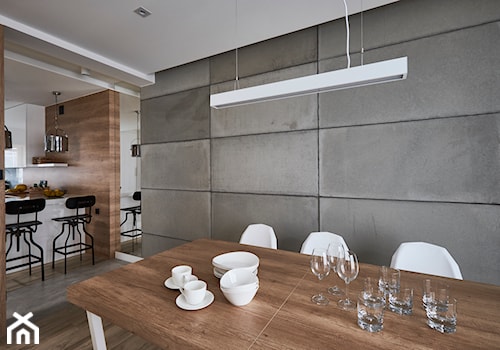 Nowoczesne wnętrze - Mała szara jadalnia w kuchni jako osobne pomieszczenie, styl nowoczesny - zdjęcie od Vprojekt design by Weronika