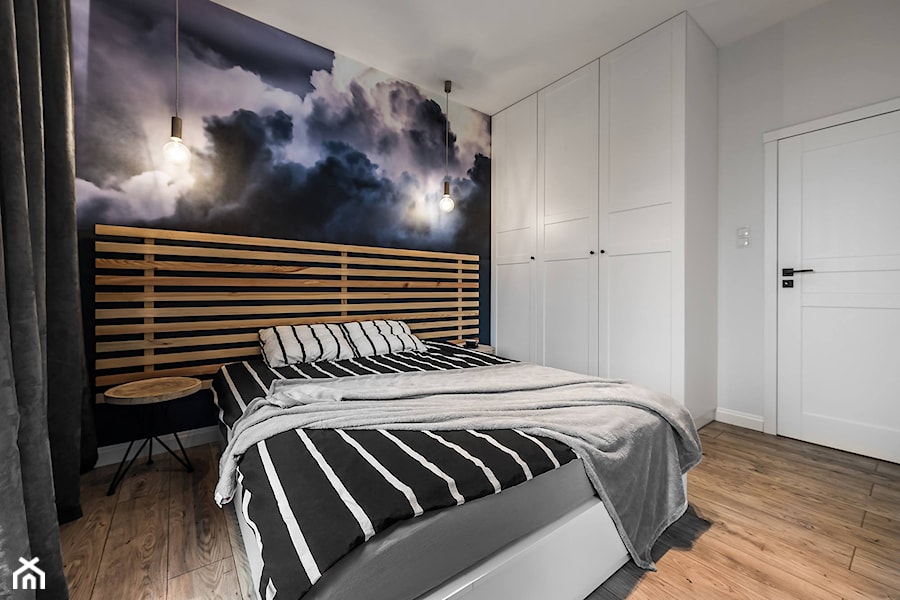 Mieszkanie w morskim klimacie - Średnia szara sypialnia, styl skandynawski - zdjęcie od TO DO.
