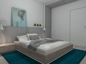 Sypialnia - Średnia biała szara sypialnia, styl nowoczesny - zdjęcie od M3design