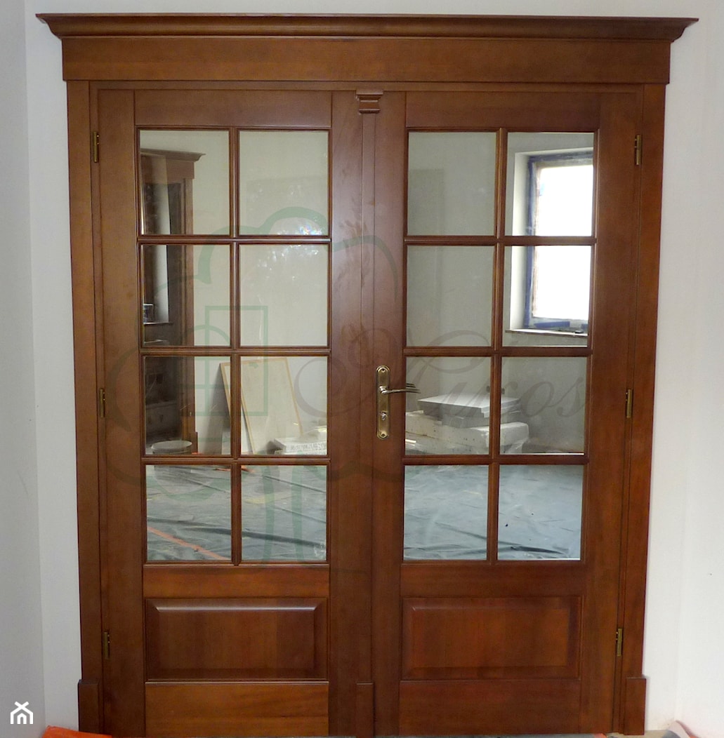 Drzwi wewnętrzne dwuskrzydłowe drewniane - zdjęcie od STOLARKA MIKOS - Homebook