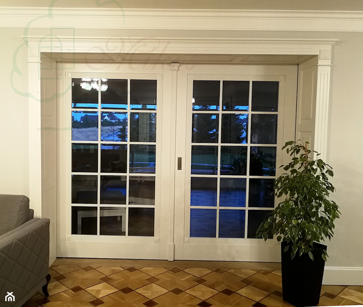 Drzwi dwuskrzydłowe wewnętrzne białe przeszklone (francuskie drzwi) - zdjęcie od STOLARKA MIKOS - Homebook