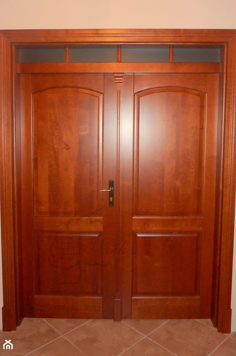 Drzwi dwuskrzydłowe pełne z naświetlem - zdjęcie od STOLARKA MIKOS