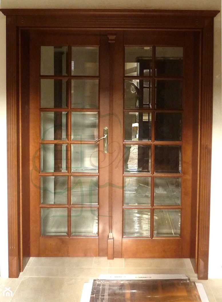 Drzwi wewnętrzne dwuskrzydłowe drewniane - zdjęcie od STOLARKA MIKOS - Homebook