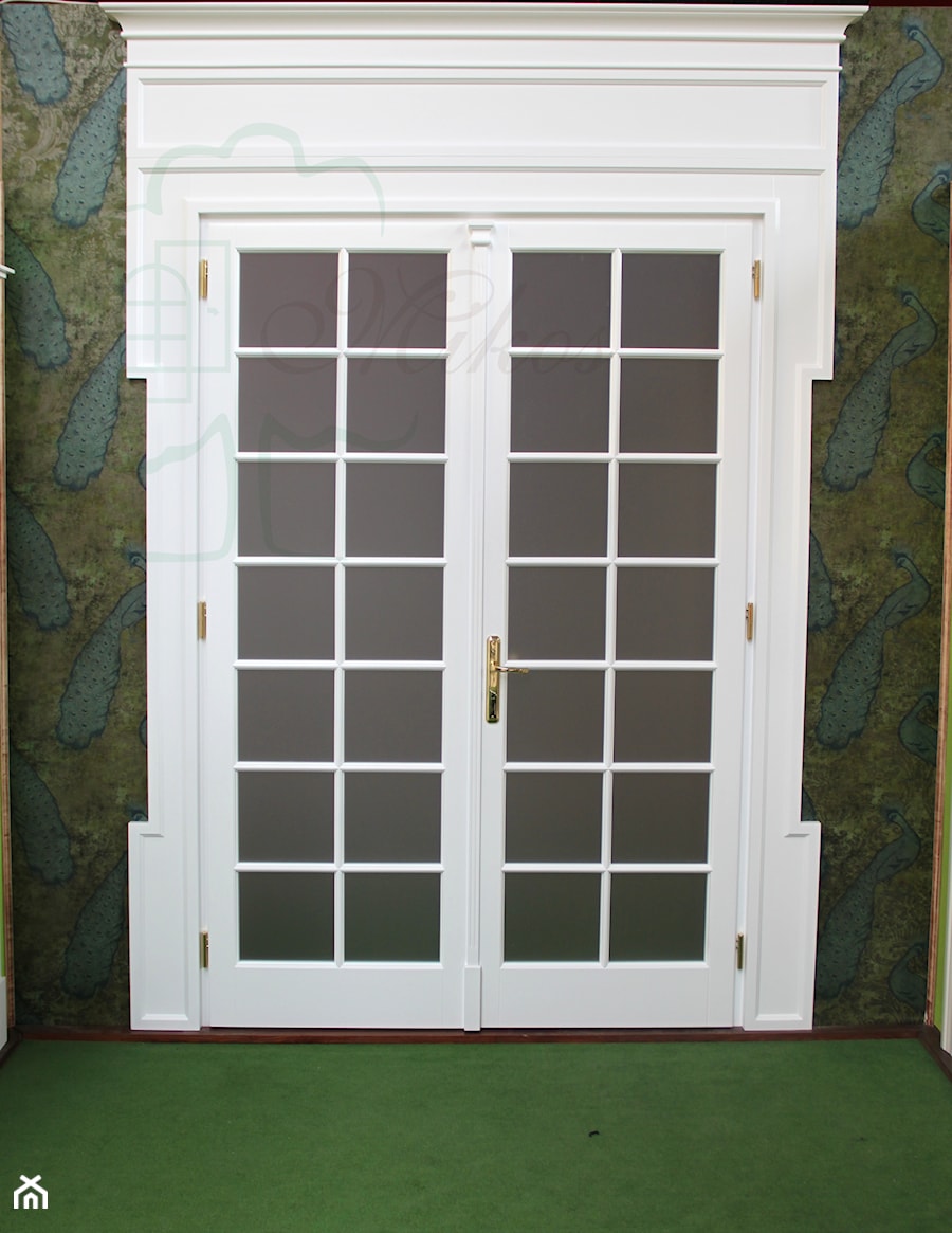 Drzwi wewnętrzne dwuskrzydłowe białe stylowe - zdjęcie od STOLARKA MIKOS