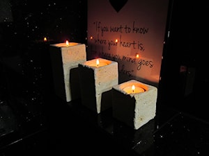 Trawertynowe świeczniki tealight - zdjęcie od JM Granit