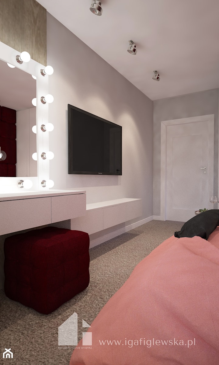 Mieszkanie w Siedlcach - Średnia szara sypialnia, styl nowoczesny - zdjęcie od iga-figlewska