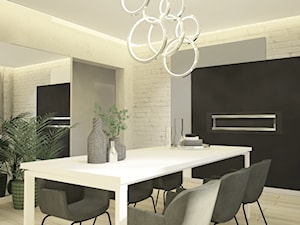 Dom pod Siedlcami - Średnia czarna szara jadalnia jako osobne pomieszczenie, styl nowoczesny - zdjęcie od iga-figlewska