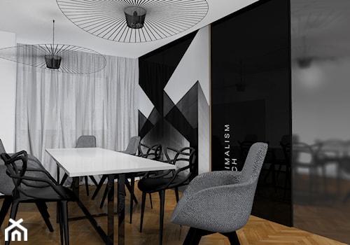 MIESZKANIE ARCHITEKTA - Średnia czarna jadalnia jako osobne pomieszczenie, styl vintage - zdjęcie od Archigrafika