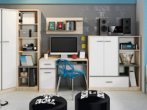 Pokój dziecka i nastolatka - Średni czarny niebieski pokój dziecka dla nastolatka dla chłopca, styl nowoczesny - zdjęcie od Salony Agata
