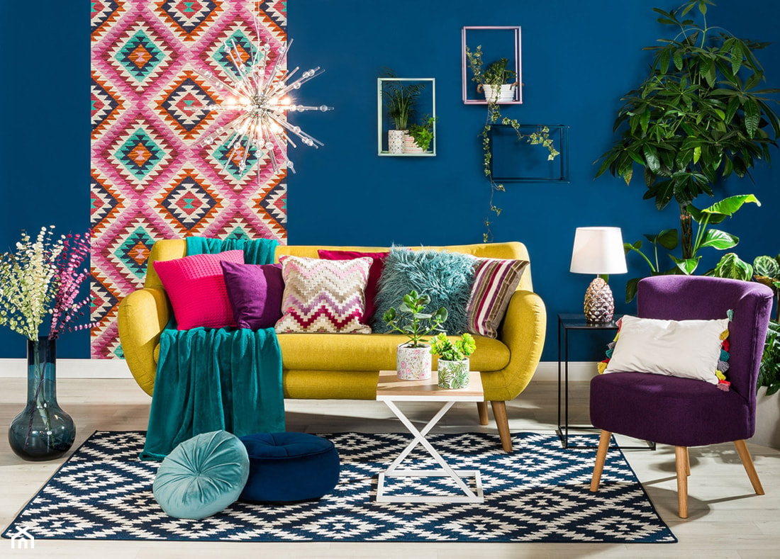 Przytulny salon - Średni niebieski turkusowy salon, styl nowoczesny - zdjęcie od Salony Agata - Homebook